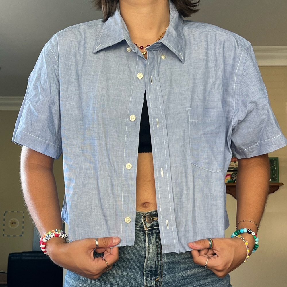 Men's Light Blue Short Sleeve Shirt